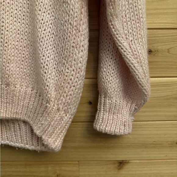 Vintage Diversity Size Large Coquette Girl Floral Fringe Baby Pink Cardigan - Picture 13 of 13